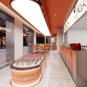 现代甜品面包店3D模型下载